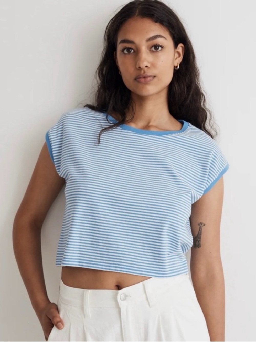 Madewell 100% Cotton Crewneck Cropped Muscle Tank Women’s Small